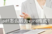 三种在线将PDF文档转换成Word的方法（方便快捷地将PDF文档转换为可编辑的Word文件）