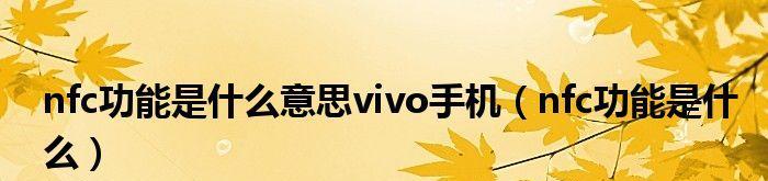 探索vivo手机NFC的打开方式（便捷、安全、多功能的NFC技术）