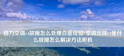 开利空调故障代码大全及维修查询解决方案（一站式解决开利空调故障）