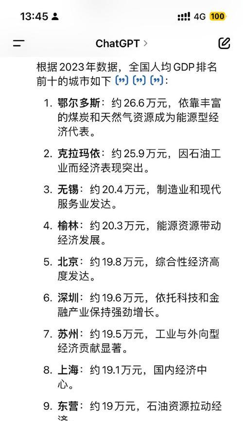 全球人均GDP城市排名是怎样的？排名前十的城市有哪些特点？